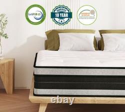 26cm Pocket Sprung Luxury 7-Zone Memory Foam Mattress Double King Size In A Box