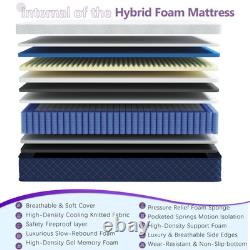34CM Hybrid Pocket Sprung Memory Foam Mattress 4FT 4FT6 Double 5FT 6FT In A Box