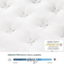 3FT 10 Medium Firm Gel Memory Foam Pocket Spring Hybrid Mattress 90x190x25cm 8A