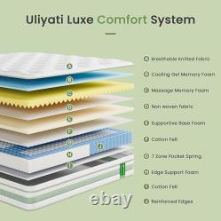 3FT Inch Gel Memory Foam Pocket Sprung Hybrid Mattress