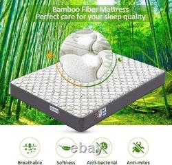3FT Single Bamboo Fibre Mattress Pocket Sprung Memory Foam Hybrid 90x190x22cm