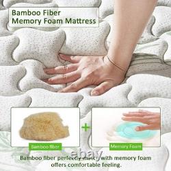 3FT Single Bamboo Fibre Mattress Pocket Sprung Memory Foam Hybrid 90x190x22cm