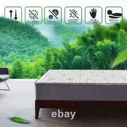 3FT Single Bamboo Mattress Pocket Sprung Memory Foam 9-Zone Support 90x190x27cm
