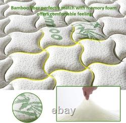 3FT Single Bamboo Mattress Pocket Sprung Memory Foam 9-Zone Support 90x190x27cm