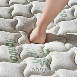 3FT Single Bamboo Mattress Pocket Sprung Memory Foam 9-Zone Support 90x190x27cm