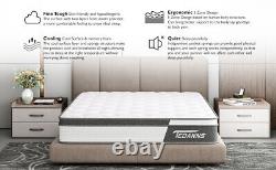 3FT Single Gel Memory Foam Pocket Spring Mattress Pressure Relief Euro Top Bed