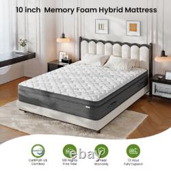 3FT Single Hybrid Mattress 10inch Memory Foam Pocket Sprung Medium Firm 90x190cm