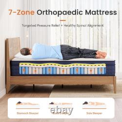 3FT Single Mattress, 10 Inch Gel Memory Foam Hybrid, 7-Zone Orthopaedic Pocket S