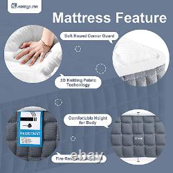 3FT Single Mattress, 9.3 Inch Memory Foam Pocket Sprung Mattress in a Box, 9 Zon