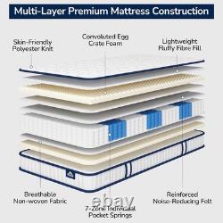 3Ft Single Mattress 21cm Medium-Soft Hybrid Mattress, Memory Foam & Pocket