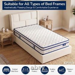 3Ft Single Mattress 21cm Medium-Soft Hybrid Mattress, Memory Foam & Pocket