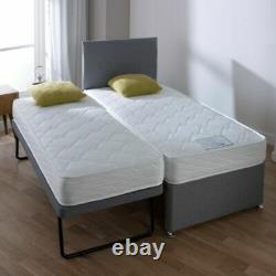 3ft Single Guest Visitor Bed 3 In 1 With Mattress Headboard Pullout Trundle Set