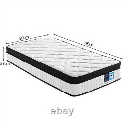 3ft Single Mattress Memory Foam Pocket Sprung Mattress Medium Firm 27cm Kids