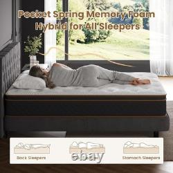 3ft Single Memory Foam & Pocket Spring Hybrid Mattress 90x190x31cm Medium Firm
