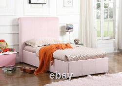 3ft Single Rome Side Lift Ottoman Bed Frame In Pink With Memory Foam Mattress