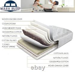 4000 Hybrid Medium Firm Memory Foam Pocket Sprung Mattress Single Double king