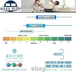 4000 Hybrid Medium Firm Memory Foam Pocket Sprung Mattress Single Double king