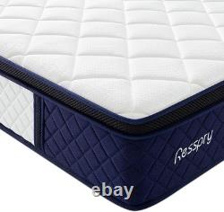 4FT6, 12inch Double Hybrid Mattresses Memory Foam & Pocket Spring Reinforced Edg
