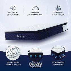 4FT6, 12inch Double Hybrid Mattresses Memory Foam & Pocket Spring Reinforced Edg