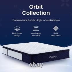 4FT6, 12inch Double Hybrid Mattresses Memory Foam & Pocket Spring Reinforced Edg