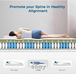 4FT6 Double Mattress, 10.3Inch COOLMAX Gel Memory Foam Pocket Spring