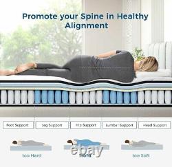 4FT6 Double Mattress, 10.3Inch COOLMAX Gel Memory Foam Pocket Spring, Inofia