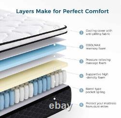 4FT6 Double Mattress 10.3Inch Inofia-COOLMAX Gel Memory Foam Pocket Spring