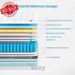4FT6 Double Mattress 10 Gel Memory Foam Pocket Sprung Orthopedic Bed Firm