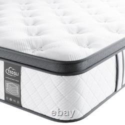 4FT6 Double Mattress 10 Inch Gel Memory Foam Pocket Spring Hybrid, Medium Fir
