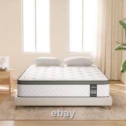 4FT6 Double Mattress 10 Inch Gel Memory Foam Pocket Spring Hybrid, Medium Fir