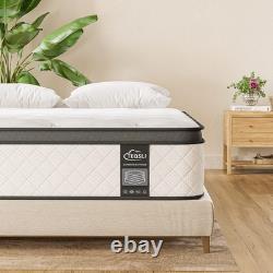 4FT6 Double Mattress 10 Inch Gel Memory Foam Pocket Spring Hybrid, Medium Fir