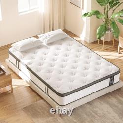 4FT6 Double Mattress 10 Inch Gel Memory Foam Pocket Spring Hybrid Medium Firm