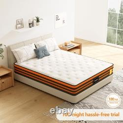 4FT6 Double Mattress 10 Inch Gel Memory Foam Pocket Sprung Mattress with
