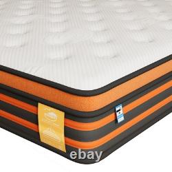 4FT6 Double Mattress 10 Inch Gel Memory Foam Pocket Sprung Mattress with