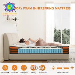 4FT6 Double Mattress, 10 Inch Gel Memory Foam Pocket Sprung Mattress with Breatha