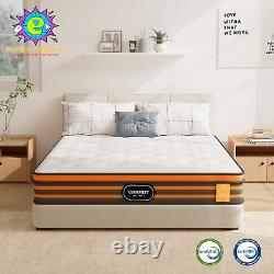 4FT6 Double Mattress, 10 Inch Gel Memory Foam Pocket Sprung Mattress with Breatha