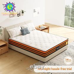 4FT6 Double Mattress, 10 Inch Gel Memory Foam Pocket Sprung Mattress with Breatha