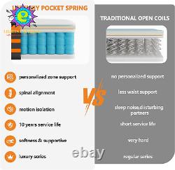 4FT6 Double Mattress, 10 Inch Gel Memory Foam Pocket Sprung Mattress with Breatha