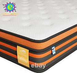 4FT6 Double Mattress, 10 Inch Gel Memory Foam Pocket Sprung Mattress with Breatha