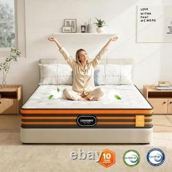 4FT6 Double Mattress 9-Zone Gel Memory Foam 10 Inch Pocket Sprung 135x190x25 cm