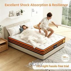 4FT6 Double Mattress 9-Zone Gel Memory Foam 10 Inch Pocket Sprung 135x190x25 cm