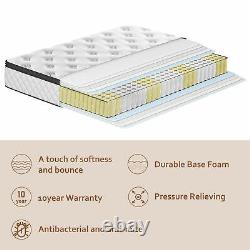 4FT6 Double Memory Foam Mattress 7 Zone Pocket Sprung Mattress Wave