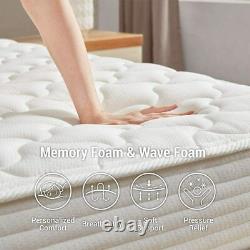 4FT6 Double Memory Foam Pocket Sprung Mattress Hybrid & 7 Zoned Support 8 Thick