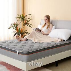 4FT6-Double Pocket Sprung 7-zone Mattresses 10inch-deep Memory Foam Mattress