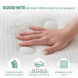4FT Pocket Sprung Memory Foam Hybrid Mattress 7 Zone Orthopedic Small Double 8'