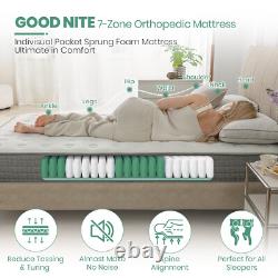 4FT Pocket Sprung Memory Foam Hybrid Mattress 7 Zone Orthopedic Small Double 8'