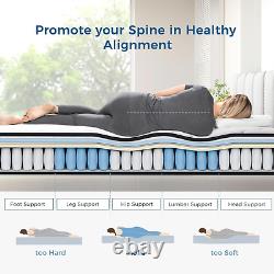 4FT Small Double Mattress, 10.3Inch COOLMAX Gel Memory Foam Pocket Spring Hybr