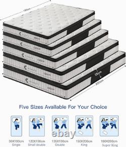 4Ft6 Double Mattress, 135X190Cm Memory Foam & Pocket Spring Mattresses, 25Cm Deep