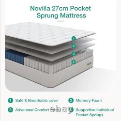 4Ft Novilla 25cm Ortho Memory Foam Pocket Sprung Mattress Free Local Delivey
