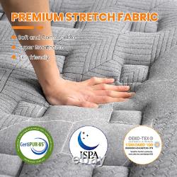 4.6ft Double Pocket Spring Mattress 9Zone Memory Foam Deep Hybrid Mattress 25cm
